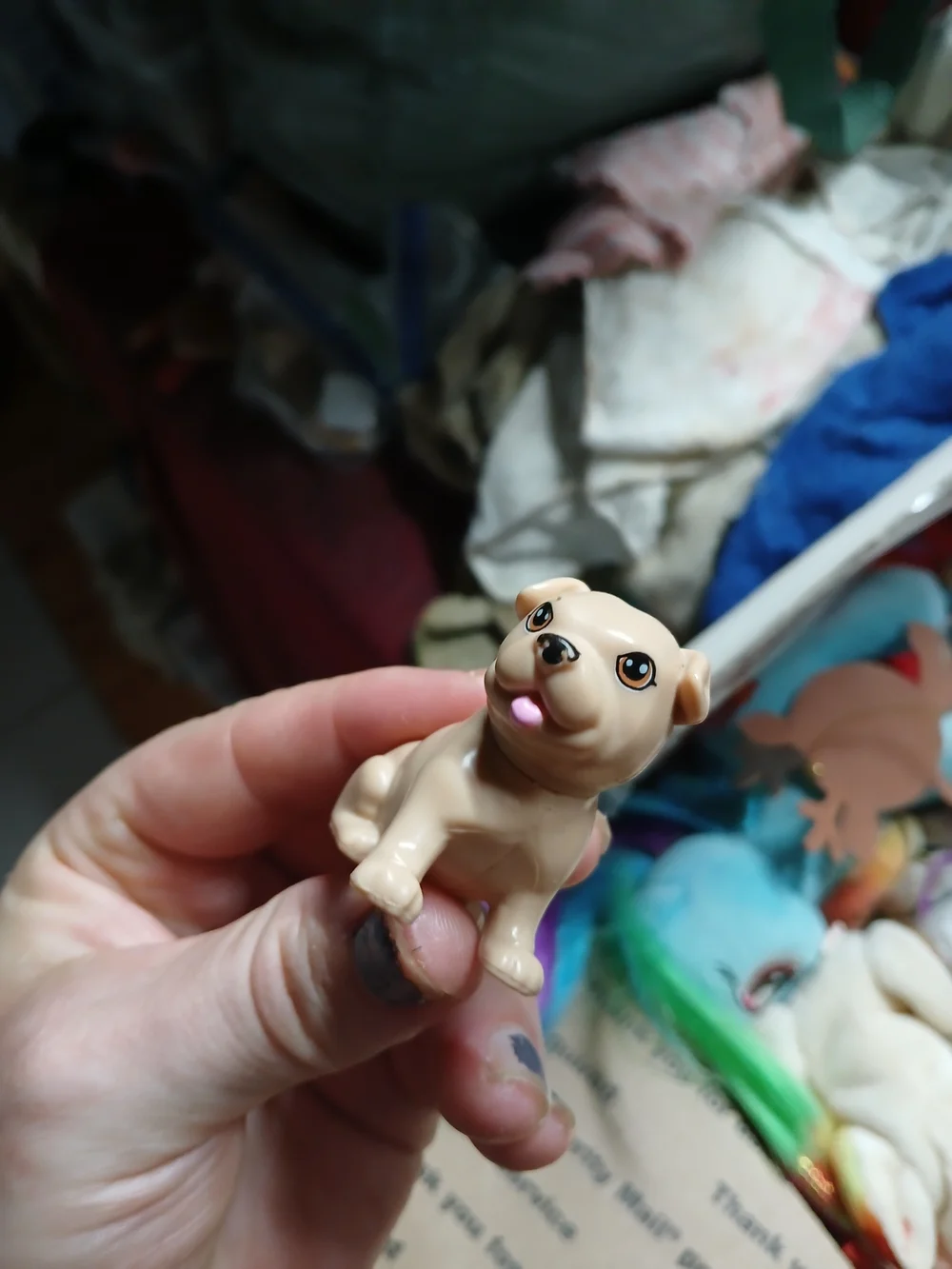 Mattel Barbie pet dog (specifically a bulldog/pug puppy),